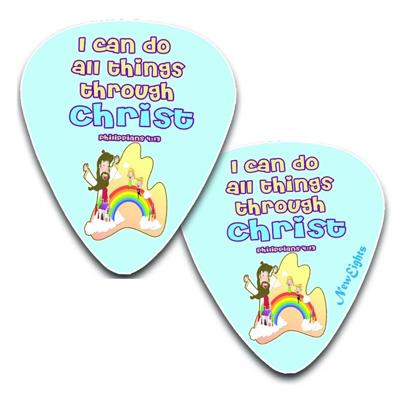 NewEights Christian Bible Verse Guitar Picks for Kids (12-pack) - FREE 1 Cute Guitar Pick Holder Wallet - Stocking Stuffers for Birthday Easter Sunday School Thanksgiving Christmas - Image 5